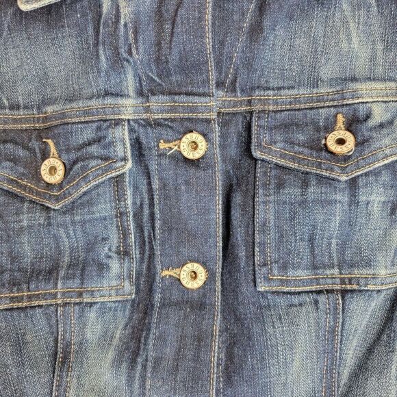 Guess Womens Size Small Blue Denim Vintage Authentic Trucker Button Jacket - Picture 2 of 10